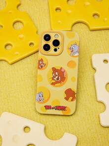 TOM & JERRY X Joivida 1pc Cute Cheese Pattern Cartoon Phone Case, Fashion Protective Cover, Shockproof & Scratch-Resistant, Compatible With , Great For Daily Use Or A Fun Gift For Cheese Lovers - Multicolor - View 6