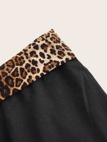 SHEIN ICON Pantalon évasé taille haute imprimé léopard style Y2K - Noir - Voir 5