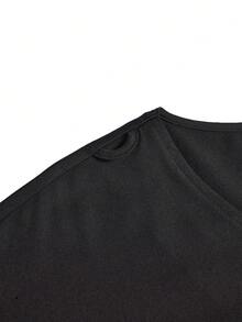 TaskEZ 2件組女款刷手服套裝－純色V領上衣與開衩褲，刷手服套裝 - 黑色 - 查看 13