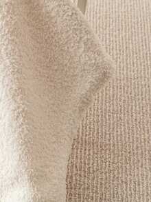 SHEIN Clasi Single Side Furry Solid Color Sleeveless Casual Top - Beige - View 4