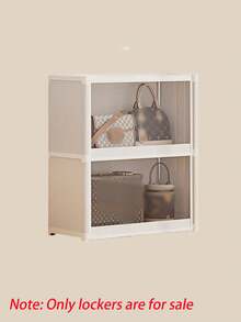1pc Dustproof Storage Cabinet With Lid, Wardrobe, Bookcase, Storage Rack, Improves Space, Stable And Stylish, Easy To Assemble And Disassemble, Portable, Suitable For Living Room, Bedroom, Entrance, Office, Home, Multi-Layer Storage - White - View 11