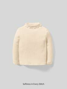 Cozy Pixies Baby Girls Solid Color Long Sleeve Regular Shoulder Autumn Top - Apricot - View 1