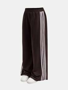 Tween Girl Casual Daily Knitted Fitted Top With Ribbon Detail And Straight Leg Pants With Ribbon Detail - Brown - View 6