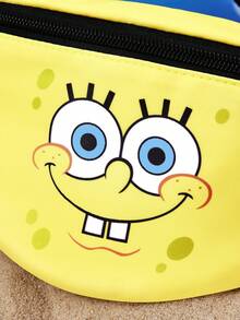 SpongeBob SquarePants | SHEIN 1件黃色海綿卡通主題聚酯纖維腰包，輕量可調節腰包，可用於斜跨，小巧休閒斜挎包，適合旅行與日常使用，卡通迷的完美禮物 - 黃色 - 查看 6