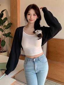 DAZY 女款商務休閒披肩領修身夾克外套 秋季 - 黑色 - 查看 1
