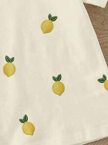 Elladie kids Girls' Casual Lemon Graphic Print Short Sleeve T-Shirt, Comfortable Daily Wear For Spring, Summer And Autumn - Multicolor - View 8