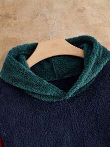 HIMLAND Men's Winter Casual Colorblock Patchwork Warm Hooded Sweatshirt - Multicolor - View 3