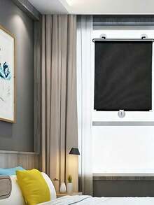 Retractable Balcony Sunshades For Windows, Household Sun-Proof And Heat-Insulating Blackout Roller Blinds For Windows And Bathrooms - black - View 6