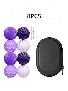 4/8 PCS Textured Magnetic Silicone Fidget Balls, Assorted Colors Black Green Pink Purple, Stress Relief Fidget Toys For Office, Classroom & All-Year Company Use - 8pcs - View 7