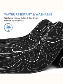 1PC Extra Large Non Slip Rubber Base Water Resistant Smooth Stitched Edge Black Topo Map Contour Gaming Mouse Pad Keyboard Desk Mat Office Computer Laptop Accessory Writing Protector For Work Game Home - View 11