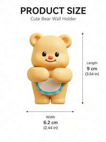 Joivida 1pc Cute Bear Wall-Mounted Razor & Comb Holder, No-Drill Bathroom Storage Rack, Adhesive Organizer For Shower Sink Vanity - Multicolor - View 9