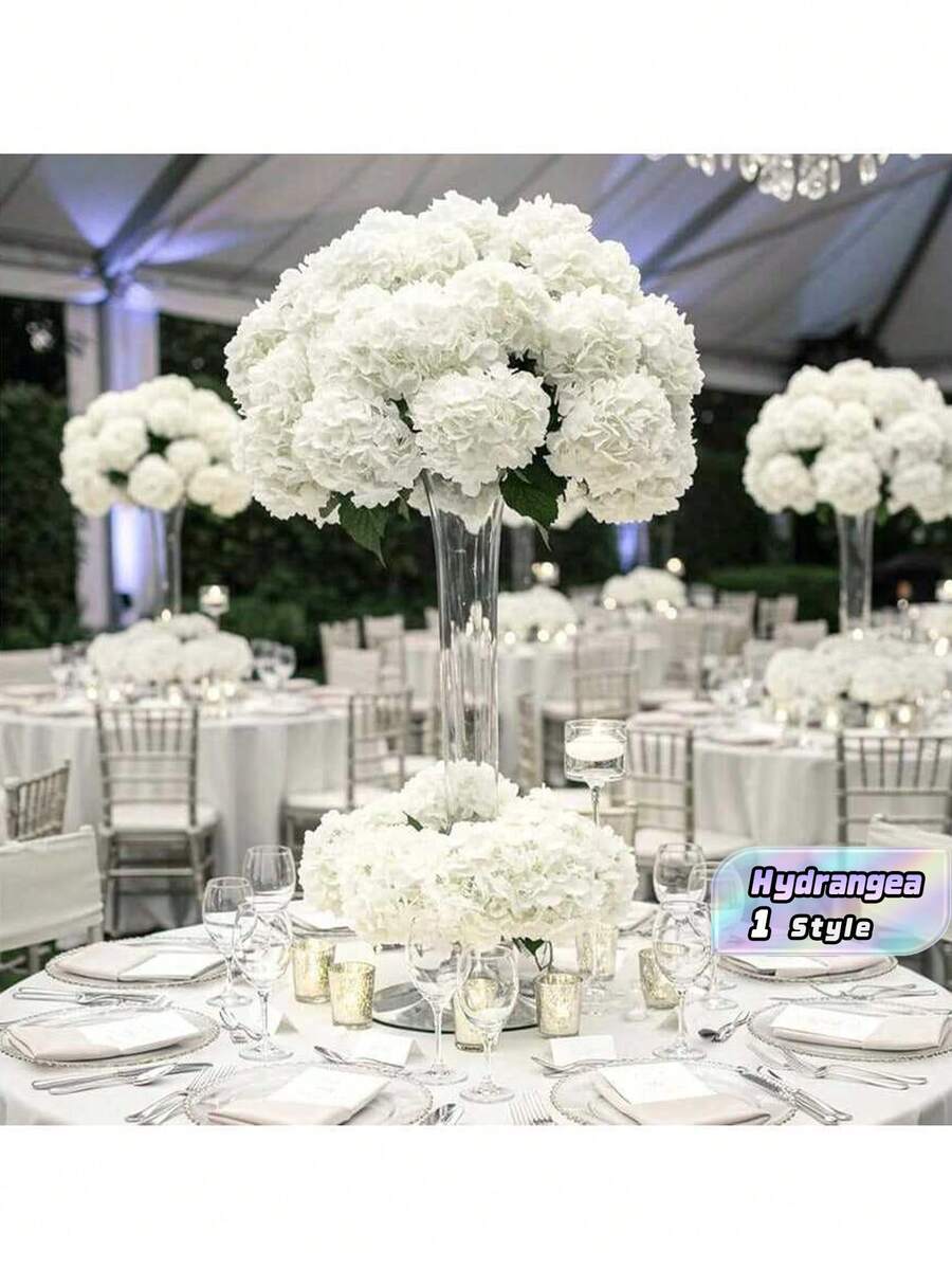 30 PCS Lifelike Hydrangea Flowers, Realistic Texture, Large Blooms, White Artificial Hydrangea Flowers With Stems, Full Flower Heads, Suitable For Home Decor, Party Decoration, Wedding Bouquets, Tabletop Centerpieces