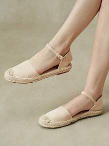 Styleloop Ladies, Straw Twine, Buckles, Lame Heels, Platform Flats. - Apricot - View 4