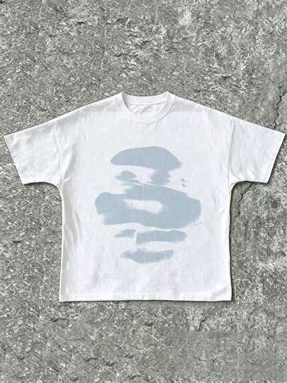 Camiseta de manga corta para hombre de verano, 100% poliéster, estilo versátil, ajuste amplio, peso 180 gramos, 1 pieza