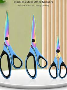 Household Tailor Scissors, Sewing Shears, Multi-Functional Handcraft Scissors, Office Scissors, Stainless Steel Titanium Plated Colorful Scissors, Hardened Sharp Blades, Ergonomic Design - Color-2 - View 11