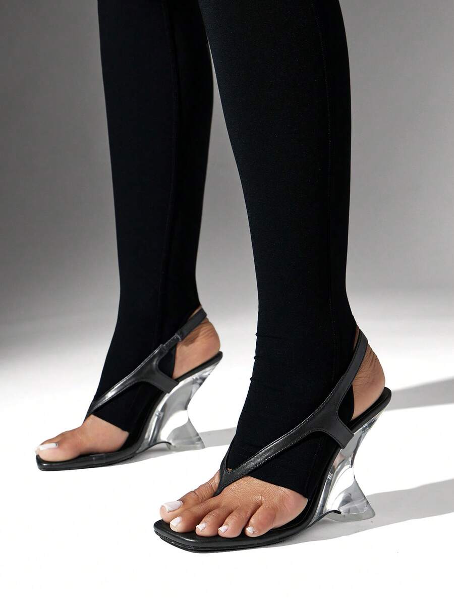 Denimoi Women's Thick Sole Platform Sandals, Suitable For Daily Wear - Black - View 1