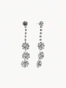 Opalesca 2 Miếng Lung linh Rhinestone đầy đủ Tiệc cưới Cô dâu  Bộ trang sức Đối với phụ nữ - Bạc - Xem 4