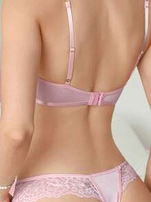 PetitDoll 1pc Low Waist Lace Patchwork Thong - Pink - View 2