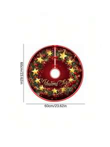 One Piece Retro Country Style Christmas Tree Dress, Snowman Pattern Holiday Decoration Apron, Christmas Tree Base Table Mat Christmas Atmosphere Arrangement Supplies - multicolor - View 11