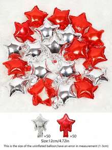 MINKOJA 100 piezas Globos de aluminio con forma de estrella de 5 pulgadas Mini Pentagrama Decoración para fondo de pared de fiesta de cumpleaños feliz Escenas de boda Celebración de aniversario Decoración de ambiente al aire libre Arreglos de decoración de tienda Globos - Mini Star - Ver 12
