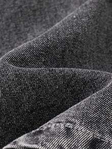 SHEIN Classic High-Waisted Flare Leg Jeans For Teen Girl Cotton Fabric, Comfortable, Suitable For All Seasons Autumn Fall - Grey - View 4