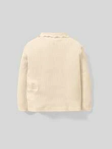 Cozy Pixies Baby Girls Solid Color Long Sleeve Regular Shoulder Autumn Top - Apricot - View 2