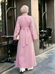 Celisse Chaqueta fina de color liso elegante para ir al trabajo para mujer - Rosa - Ver 2