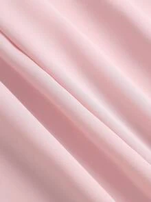 SHEIN Unity Women's Solid Color Elastic Waist Casual Romantic Elegant Versatile Daily Wear Long Pants Party Light Pink Summer - Pink - View 5
