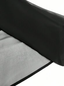 SHEIN Clasi 大码女式休闲雪纺透气开衫秋冬款，黑色，女款 - 黑色 - 查看 5