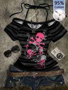 Attitoon 95% Cotton Full Print Pattern Women's 2 In 1 T-Shirt - Multicolor - View 2