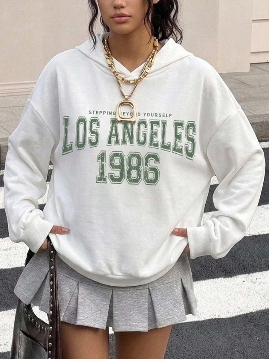 Teen Girl Slogan Graphic Sweatshirt - White - View 1