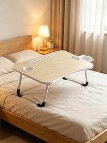1pc Oversized Foldable Laptop Desk With Cup Holder And Drawer Sturdy Durable Portable Notebook Tray Stand Multifunctional Bed Sofa Floor Work Table For Home Office Study Indoor Daily Use Workstation Supplies - Multicolor - View 9