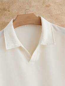HIMLAND 男士 Polo 衫 3 件組短袖 Johnny Collar T-shirt，無鈕扣 V 領 Polo 衫，純色休閒上衣，夏季透氣 T-shirt - 彩色 - 查看 3