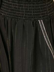Nöista Black Balloon Pants With Metallic Gold Fabric . Fall, Winter, Haloween, Night Out, Christmas, Elegant, Formal Event,  Dinner, Torusers, Barrell - Black - View 8