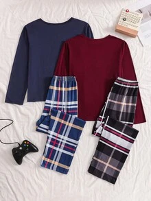 4PCS Tween Boys Pajamas - Multicolor - View 2