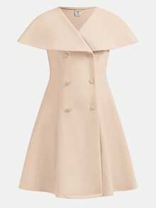 Firerie Kids Tween Girls V-Neck Cardigan Dress, Business Commute Elegant Cute Casual Dress - Apricot - View 6