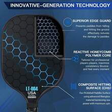 Pickleball Paddles Set Of 2, Fiberglass Pickleball Rackets With 4 Pickleballs & Carry Bag, Lightweight Pickleball Equipment For Men Women, Beginners & All Levels Players - Multicolor - View 2