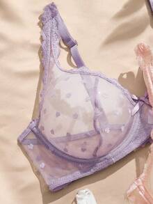 Charlaine 女款緹花性感蝴蝶結裝飾內衣 - 彩色 - 查看 3