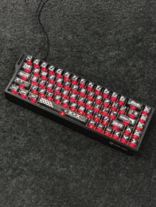 Printed Pattern Transparent Carbon Fiber Texture Keycaps, Clear Light Through Custom Mechanical Keyboard Replacement Keycaps, Only Keycaps, No Keyboard Included - View 4