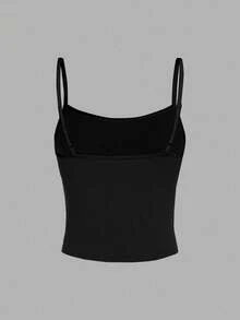 SHEIN EZwear Áo thun graphic cơ bản họa tiết nhện mạng nhện đính đá rhinestone phong cách Halloween Goth Y2K - màu đen - Xem 2