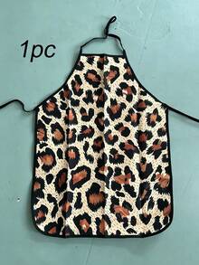 1Pc Leopard Cow Print Sleeveless Apron, Funny Novelty Costume Apron For Party Night Gag Gift, Waterproof Oilproof Kitchen Cooking Cover Up - Multicolor - View 8