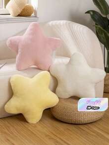 1pc 18cm/40cm Fluffy Star Pillow, Soft Five-Pointed Star Plush Cushion, Cute Throw Pillow For Sofa Bedroom Decor - Multicolor - View 2