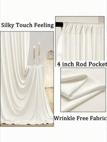 5x7/5x8/5x10 Ft Wrinkle‑Resistant Polyester Photography Backdrop, Smooth Non‑Reflective Photo Background Cloth, Ideal For Party, Wedding, Birthday Event, Holiday Gathering, Photo Booth, Studio Shooting, Home Wall Decor & Festive Occasion Decoration - Champagne - View 7