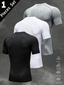 Gym Rark Men's Plus Size Short Sleeve Slim Fit Sports T-Shirt - Black - View 2