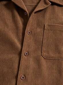 TONEVAULT Men's Fashion Versatile Pocket Single-Breasted Long Sleeve Shirt - Coffee Brown - View 6