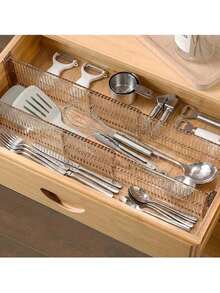 6/8/12pcs Adjustable Drawer Dividers, Expandable Plastic Organizer Partitions  Vertical And Horizontal Combination, Expandable For Kitchen, Drawers, Dorm, Bedroom, Cabinets, Office Storage Boxes-Customizable Space Saving, Durable Material - Multicolor - View 9