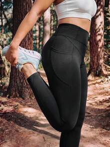 In My Nature Women's Plus Size Outdoor Sports Leggings - Black - View 5