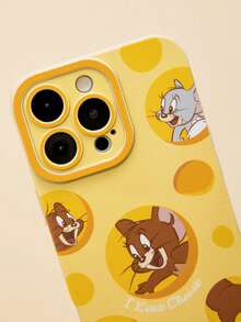 TOM & JERRY X Joivida 1pc Cute Cheese Pattern Cartoon Phone Case, Fashion Protective Cover, Shockproof & Scratch-Resistant, Compatible With , Great For Daily Use Or A Fun Gift For Cheese Lovers - Multicolor - View 3