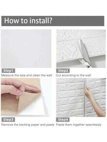 20/30pcs Remove Self-Adhesive Wallpaper 3D Waterproof PVC Foam Wallpaper Moisture-Proof Resistant Easy To Paste Room Bedroom Living Room Bathroom Nursery, Fun, Bohemian Style, Rental Home Family Office Wall - multicolor - View 3