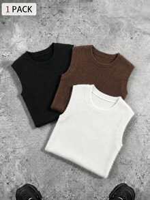 Coreblaze Men's Casual Versatile Solid Color Sports Tank Top, Gym - White - View 4